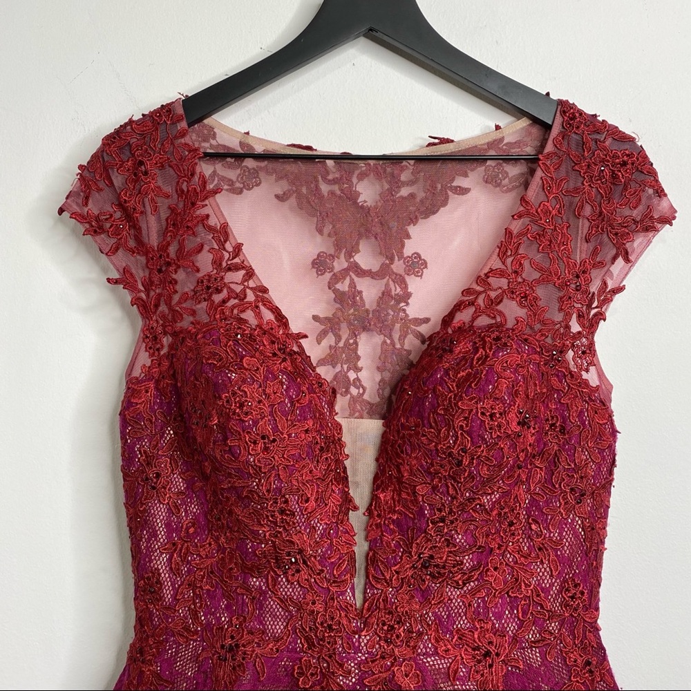 Envious Couture Prom by Karishma Beaded Lace Illusion Dress - Picture 3 of 15
